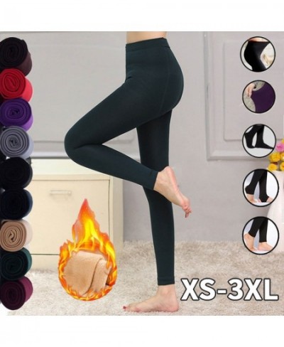 Fashion Women Stretch Fleece Winter Pants Warm Leggings Ankle-Length Pants Plus Size woman Stretch Straight Leg Pants XS-3XL ...