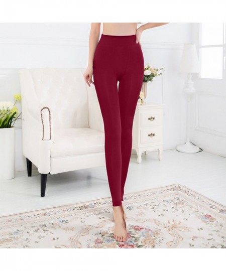 Fashion Women Stretch Fleece Winter Pants Warm Leggings Ankle-Length Pants Plus Size woman Stretch Straight Leg Pants XS-3XL ...