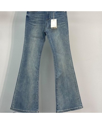 Women's Flared Jeans High Waist Vintage 2023 Spring Summer Female Zipper Denim Long Pants $92.12 - Jeans