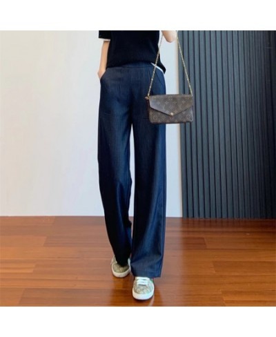 Fashionable and versatile denim pants for women's 2023 new spring new casual retro slim wide leg pants $68.44 - Jeans