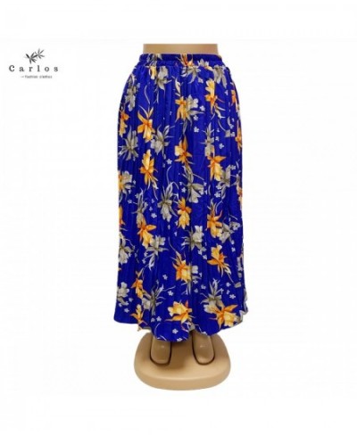 New Muslim Lady Skirt Elegant Temperament Half Skirt Pleated Printed Skirt High Waist Thin Medium Length Dubai Skirt $39.13 -...