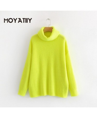 Fashion Women Winter Solid Sweater Bright Color Female Pullovers Knitted Turtleneck Sweaters Thicken Women's Clothing $57.84 ...