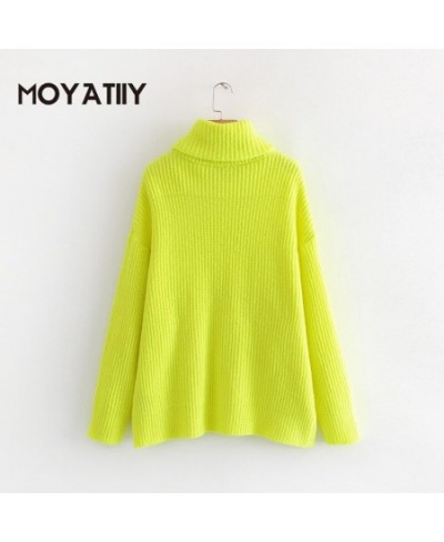 Fashion Women Winter Solid Sweater Bright Color Female Pullovers Knitted Turtleneck Sweaters Thicken Women's Clothing $57.84 ...