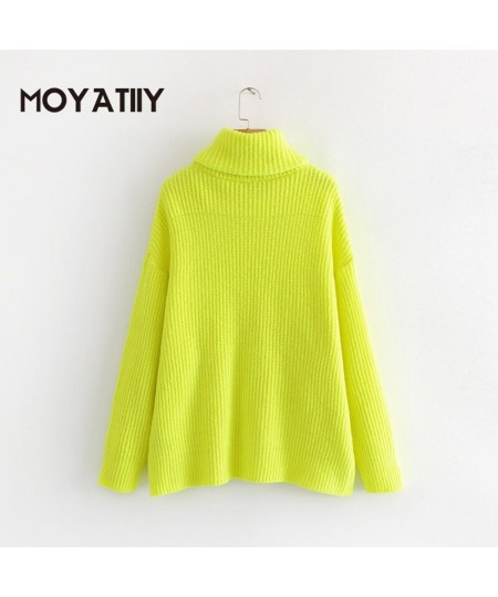 Fashion Women Winter Solid Sweater Bright Color Female Pullovers Knitted Turtleneck Sweaters Thicken Women's Clothing $57.84 ...