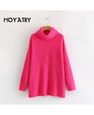 Fashion Women Winter Solid Sweater Bright Color Female Pullovers Knitted Turtleneck Sweaters Thicken Women's Clothing $57.84 ...