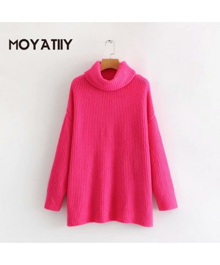 Fashion Women Winter Solid Sweater Bright Color Female Pullovers Knitted Turtleneck Sweaters Thicken Women's Clothing $57.84 ...