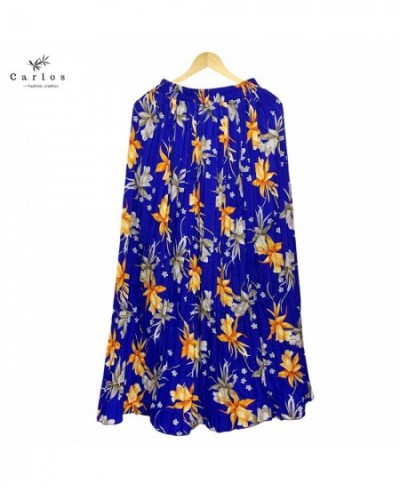 New Muslim Lady Skirt Elegant Temperament Half Skirt Pleated Printed Skirt High Waist Thin Medium Length Dubai Skirt $39.13 -...