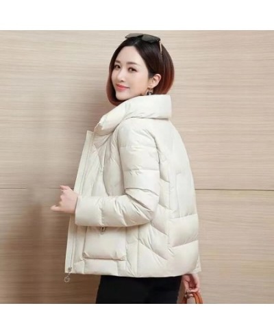 2023 New Winter Women Parkas Coat Fashion Solid Thick Warm Padded Jacket Parkas Long Sleeves Casual Short Basic Coat Outwear ...