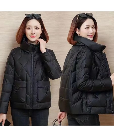 2023 New Winter Women Parkas Coat Fashion Solid Thick Warm Padded Jacket Parkas Long Sleeves Casual Short Basic Coat Outwear ...