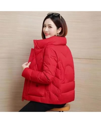 2023 New Winter Women Parkas Coat Fashion Solid Thick Warm Padded Jacket Parkas Long Sleeves Casual Short Basic Coat Outwear ...