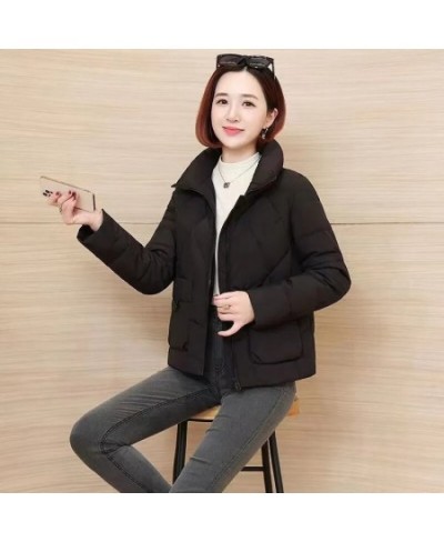 2023 New Winter Women Parkas Coat Fashion Solid Thick Warm Padded Jacket Parkas Long Sleeves Casual Short Basic Coat Outwear ...