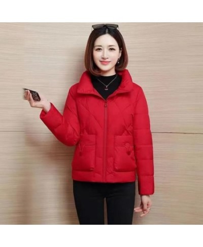 2023 New Winter Women Parkas Coat Fashion Solid Thick Warm Padded Jacket Parkas Long Sleeves Casual Short Basic Coat Outwear ...