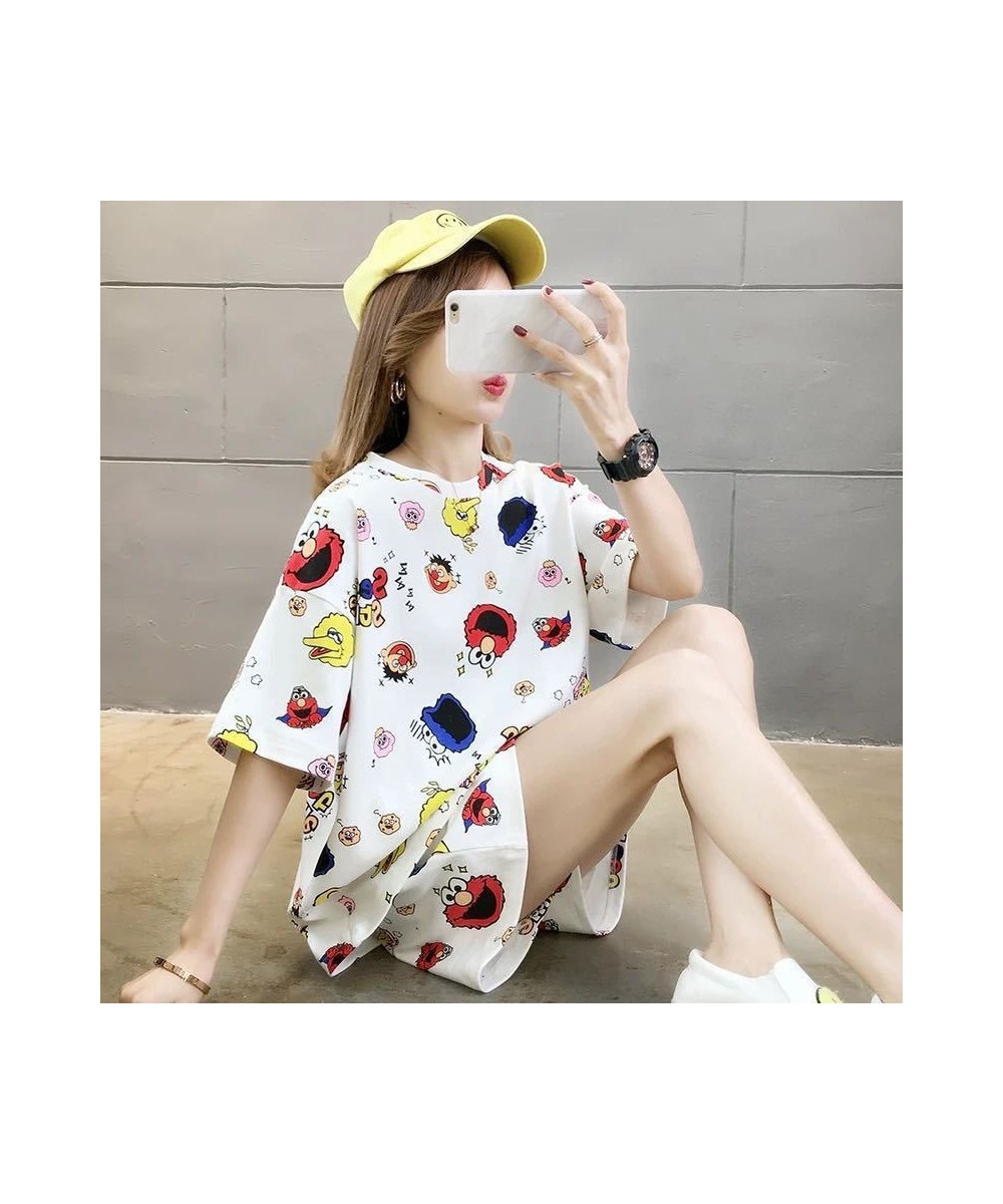 Pajamas for Women Sweet Short-sleeved Shorts Sets Cartoon Pajama Kawaii Pijama Women's Loungewear Two-piece Summer Sleepwear ...