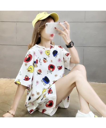 Pajamas for Women Sweet Short-sleeved Shorts Sets Cartoon Pajama Kawaii Pijama Women's Loungewear Two-piece Summer Sleepwear ...