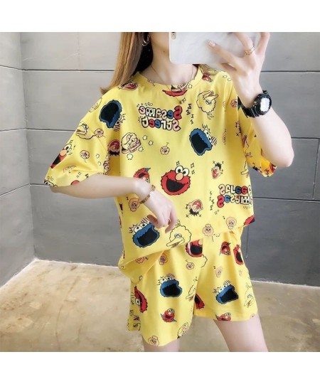 Pajamas for Women Sweet Short-sleeved Shorts Sets Cartoon Pajama Kawaii Pijama Women's Loungewear Two-piece Summer Sleepwear ...