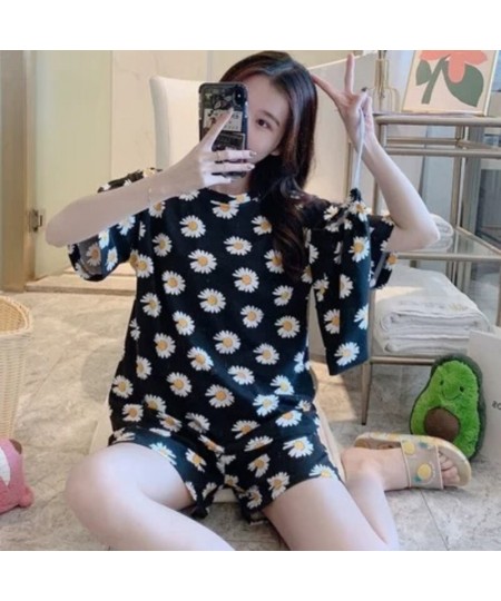 Pajamas for Women Sweet Short-sleeved Shorts Sets Cartoon Pajama Kawaii Pijama Women's Loungewear Two-piece Summer Sleepwear ...