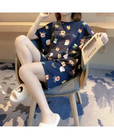 Pajamas for Women Sweet Short-sleeved Shorts Sets Cartoon Pajama Kawaii Pijama Women's Loungewear Two-piece Summer Sleepwear ...