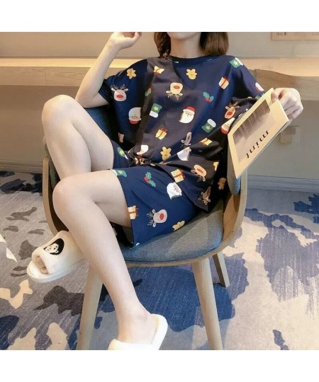 Pajamas for Women Sweet Short-sleeved Shorts Sets Cartoon Pajama Kawaii Pijama Women's Loungewear Two-piece Summer Sleepwear ...