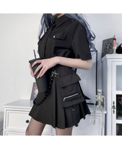 Black Skirt Harajuku Punk Gothic Black High Waist Black Skirts Women Sexy Patchwork Bandage Mini Skirt Female Streetwear $40....