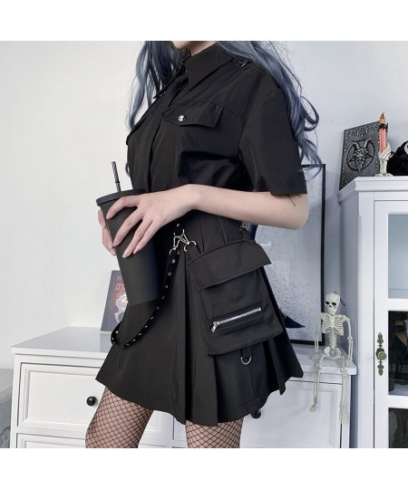 Black Skirt Harajuku Punk Gothic Black High Waist Black Skirts Women Sexy Patchwork Bandage Mini Skirt Female Streetwear $40....