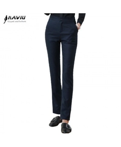 Fashion Pants Women New Spring Temperamet Professioal Navy Blue Formal Bottoms Work Straight Trousers $51.83 - Pants & Capris