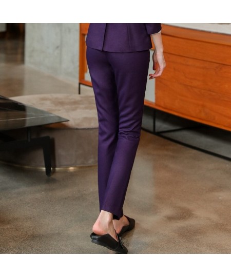 Fashion Pants Women New Spring Temperamet Professioal Navy Blue Formal Bottoms Work Straight Trousers $51.83 - Pants & Capris