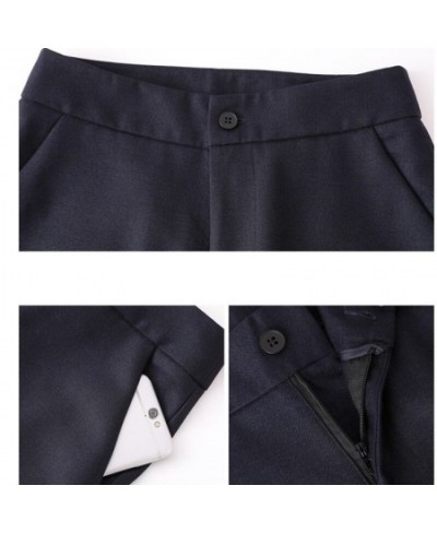 Fashion Pants Women New Spring Temperamet Professioal Navy Blue Formal Bottoms Work Straight Trousers $51.83 - Pants & Capris