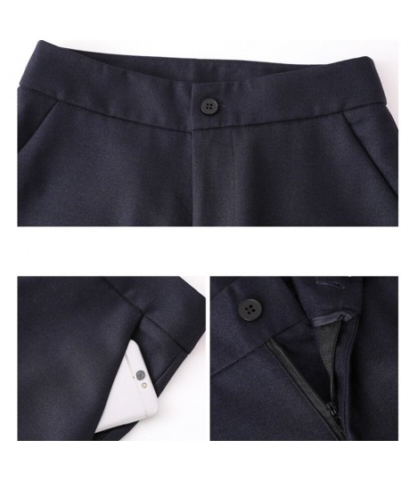 Fashion Pants Women New Spring Temperamet Professioal Navy Blue Formal Bottoms Work Straight Trousers $51.83 - Pants & Capris