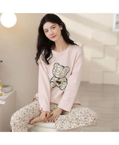 New Pajamas Ladies Spring and Autumn Long Sleeve Thin Section Women's Autumn and Winter Large Size Casual Autumn Homewear Set...