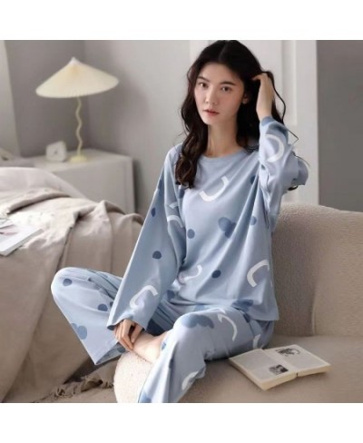 New Pajamas Ladies Spring and Autumn Long Sleeve Thin Section Women's Autumn and Winter Large Size Casual Autumn Homewear Set...