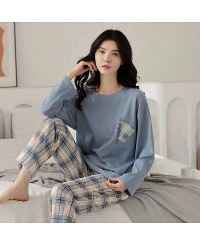 New Pajamas Ladies Spring and Autumn Long Sleeve Thin Section Women's Autumn and Winter Large Size Casual Autumn Homewear Set...