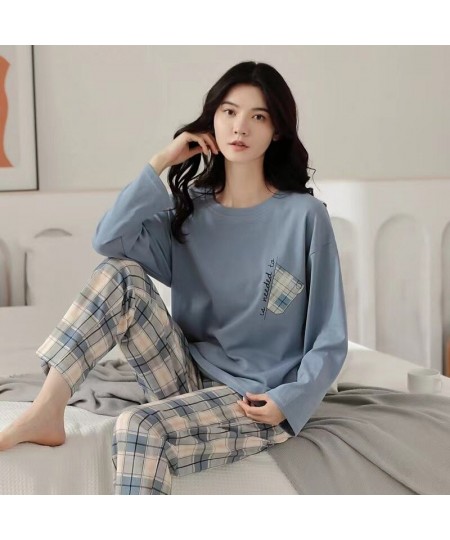 New Pajamas Ladies Spring and Autumn Long Sleeve Thin Section Women's Autumn and Winter Large Size Casual Autumn Homewear Set...