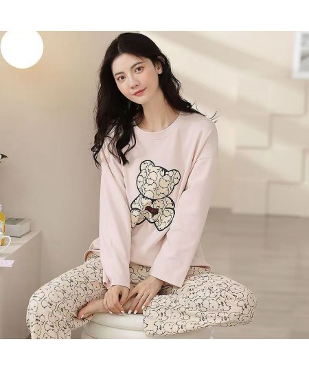 New Pajamas Ladies Spring and Autumn Long Sleeve Thin Section Women's Autumn and Winter Large Size Casual Autumn Homewear Set...