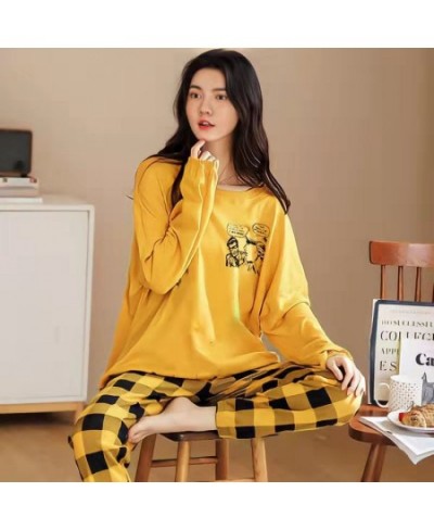 New Pajamas Ladies Spring and Autumn Long Sleeve Thin Section Women's Autumn and Winter Large Size Casual Autumn Homewear Set...