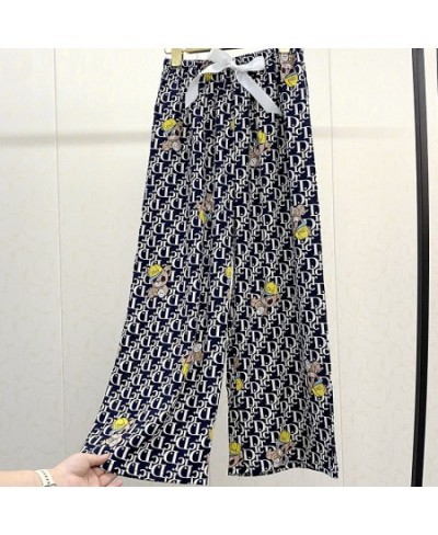 Rayon Pajama Pants Women's Thin Style Large Size Loose Pants Pregnant Women Single Pants Wide Leg Pants Pants for Women $24.0...