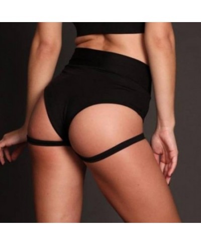 Black Shorts Tube Dance Summer Fitness Suspender Design Sexy Short Female Work Out Performance Women Club Short $14.50 - Bottoms