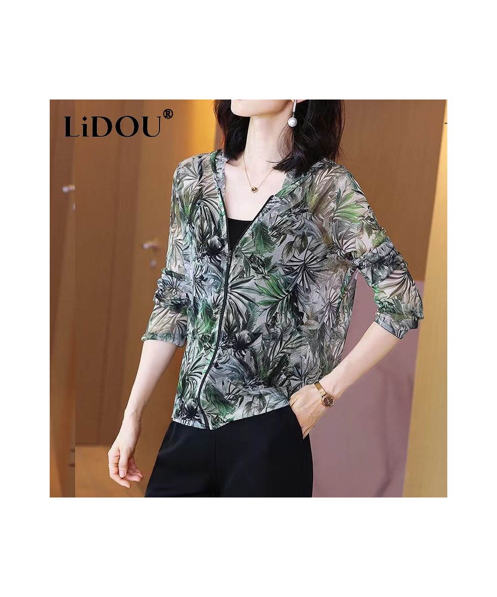 2023 New Summer Intellectual Vintage Korean Fashion Street Creative Hipster Aesthetic Jacket Print Flowers Long-sleeve Vest T...