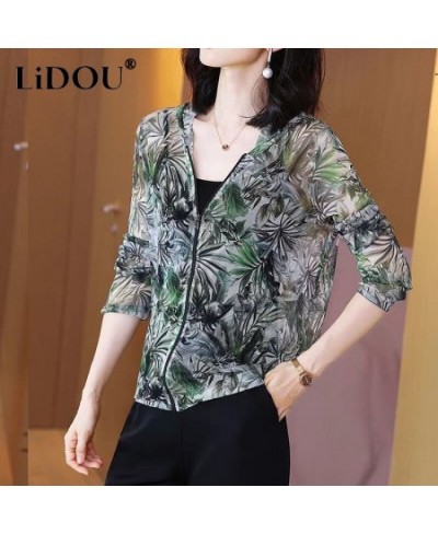 2023 New Summer Intellectual Vintage Korean Fashion Street Creative Hipster Aesthetic Jacket Print Flowers Long-sleeve Vest T...