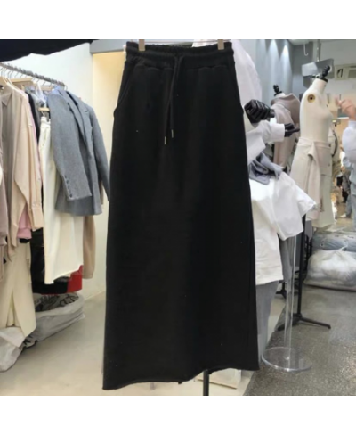 New Spring Solid Straight Slit Skirts Womens Comfortable Elastic Design Mujer Faldas 2023 Simple All Match SlimFemme Jupe $45...