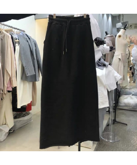 New Spring Solid Straight Slit Skirts Womens Comfortable Elastic Design Mujer Faldas 2023 Simple All Match SlimFemme Jupe $45...