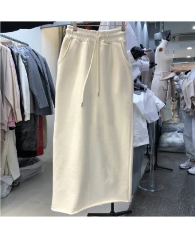 New Spring Solid Straight Slit Skirts Womens Comfortable Elastic Design Mujer Faldas 2023 Simple All Match SlimFemme Jupe $45...