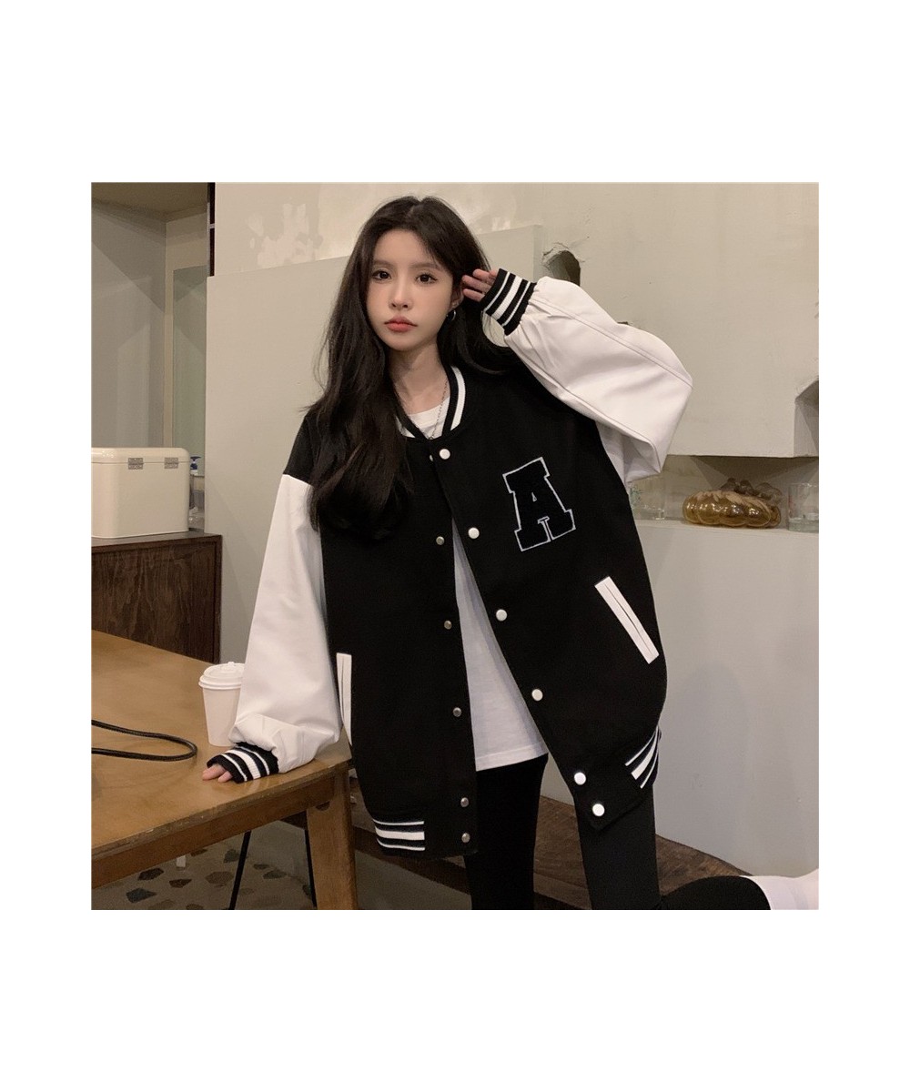 Y2k Autumn Vintage Streetwear Baseball Uniform Style Oversized Woman Coats Loose Student Women Fashion Bomber Jackets Jaqueta...