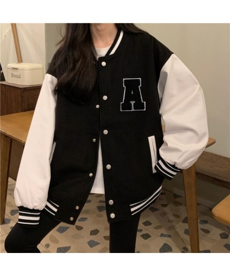 Y2k Autumn Vintage Streetwear Baseball Uniform Style Oversized Woman Coats Loose Student Women Fashion Bomber Jackets Jaqueta...