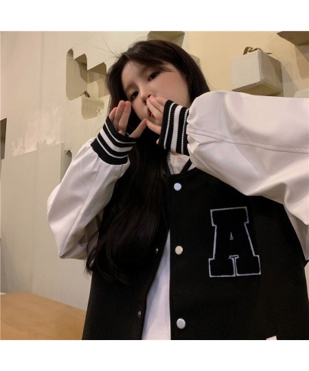 Y2k Autumn Vintage Streetwear Baseball Uniform Style Oversized Woman Coats Loose Student Women Fashion Bomber Jackets Jaqueta...