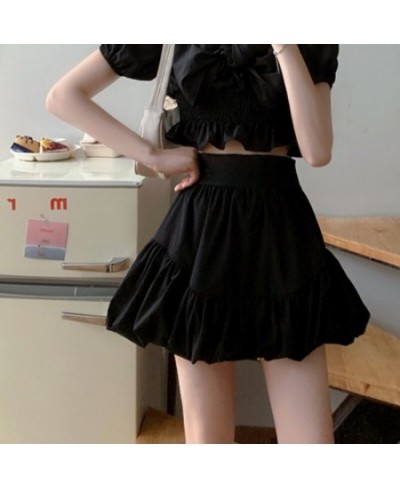 Summer high waist black skirt is thin and small bubble short skirt early autumn hot girl fluffy A-line skirt women's clothing...