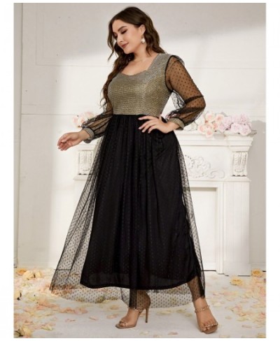 Plus Size Maxi Gossamer Dress Long Large 2022 Women Fashion Chic Elegant Party Evening Festival Clothing $75.43 - Plus Size C...