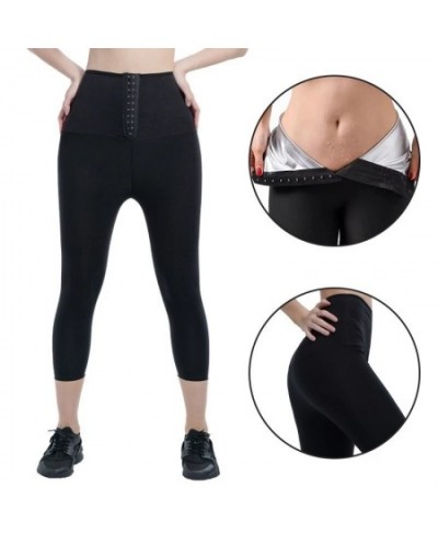 Logo Print High Waist Women Hot Sweat Sauna Effect Slimming Leggings Trousers Sweating Weight Loss Pants Silver Ion Fat Burni...