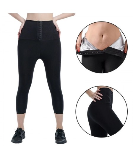 Logo Print High Waist Women Hot Sweat Sauna Effect Slimming Leggings Trousers Sweating Weight Loss Pants Silver Ion Fat Burni...