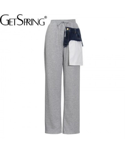 Women Pants Capris 2023 Spring Color Matching Elastic Waist Comfortable Long Pants Fashion All Match Long Trousers New $56.87...