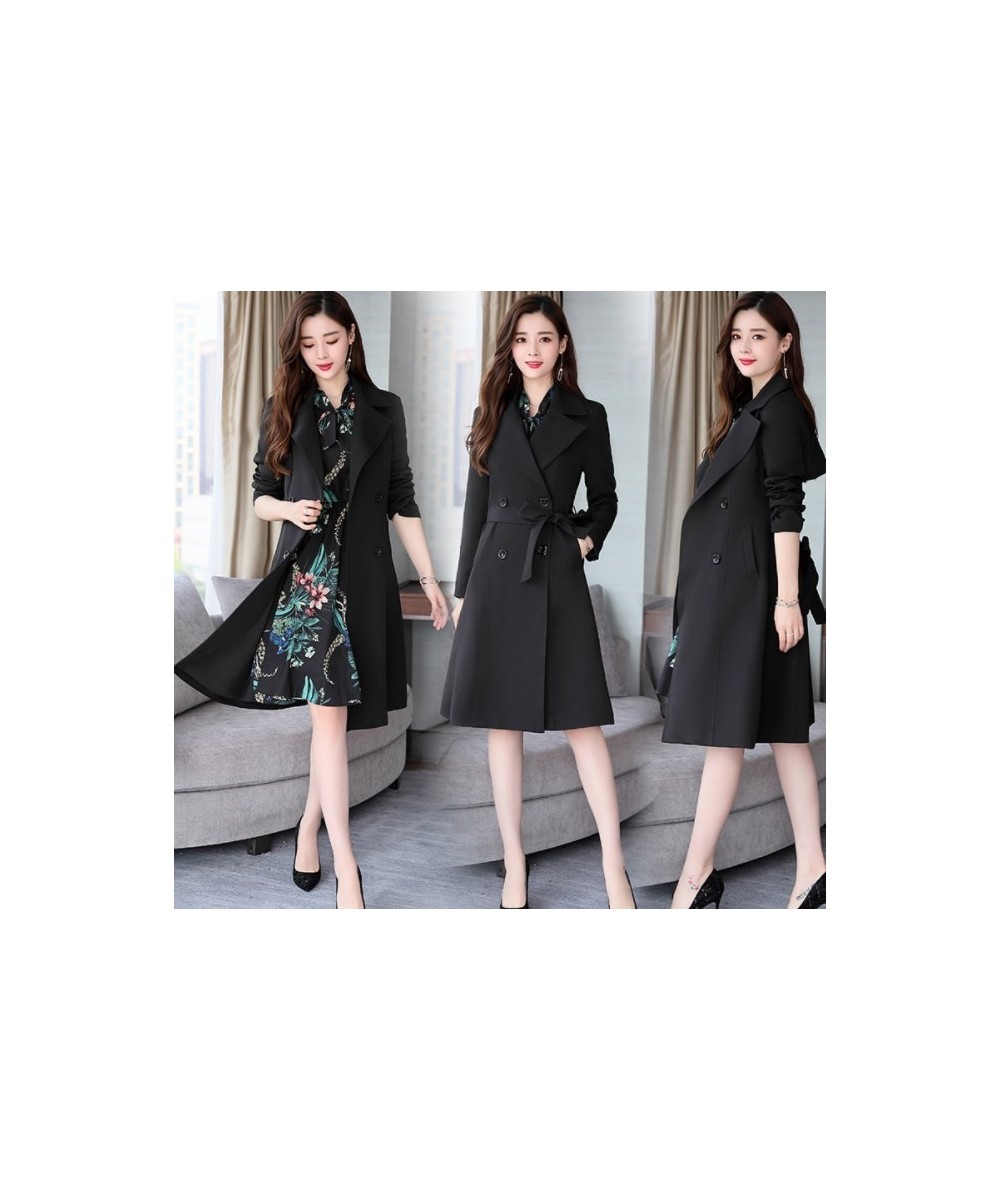 Spring Ladies Dress Suits for Office Wear Long Trench Coat and Knee Length Dress 2 Piece Set Women Formal Dresses Suit $78.35...